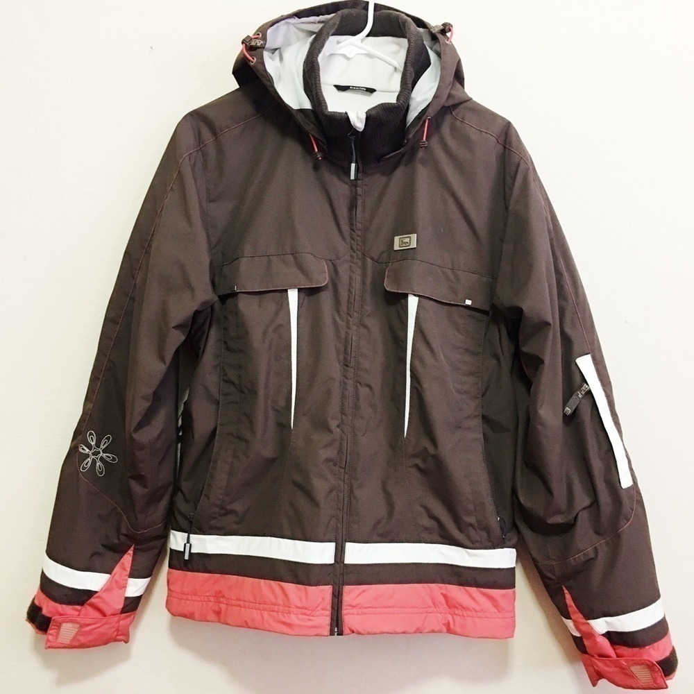 Scott Insulated Ski Jacket Women's Large Brown Snowboard Winter Coat Hooded